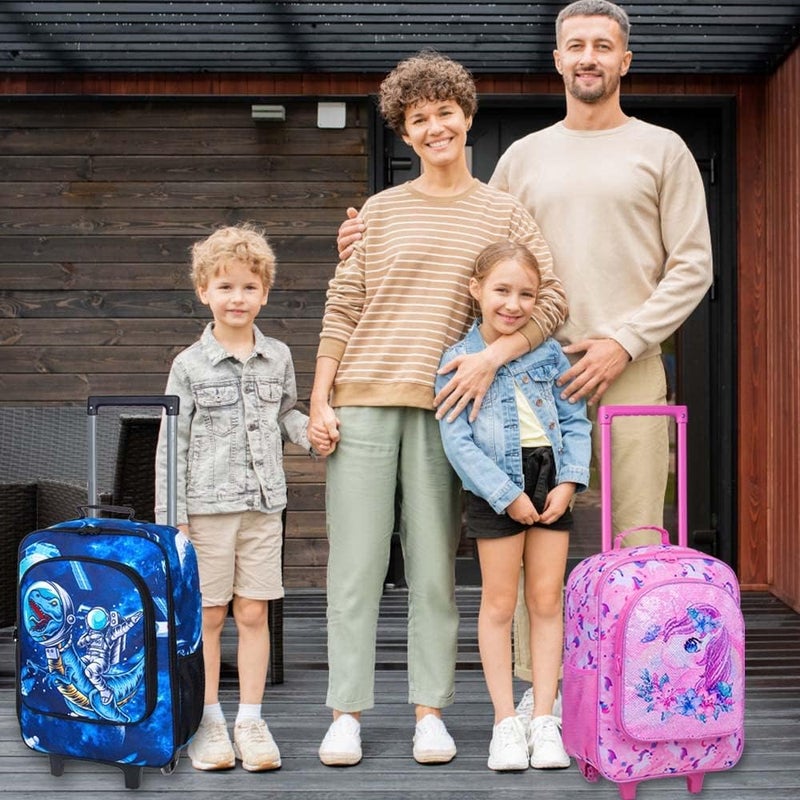 KLFVB Kids Luggage for Boys Girls, Cute Rolling Wheels Suitcase for Toddler, Children Travel Carry on Suitcase - Image 2
